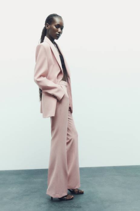 Full/Length Flared Pants 822X897 Zara Clothing Women Beige/Pink