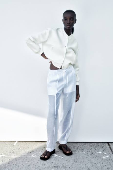 Cropped Bomber 822X137 Zara Clothing Women Ecru