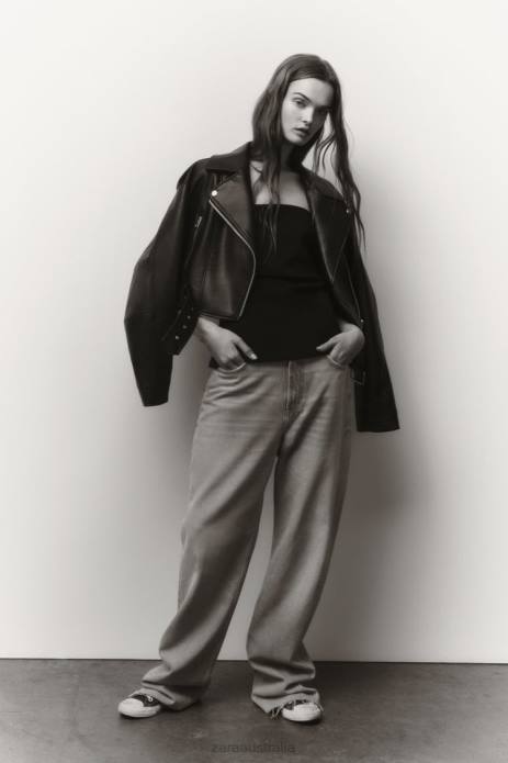 Faux Leather Jacket 822X48 Zara Clothing Women Black