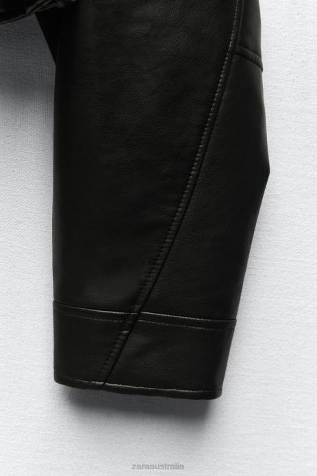 Faux Leather Jacket 822X48 Zara Clothing Women Black