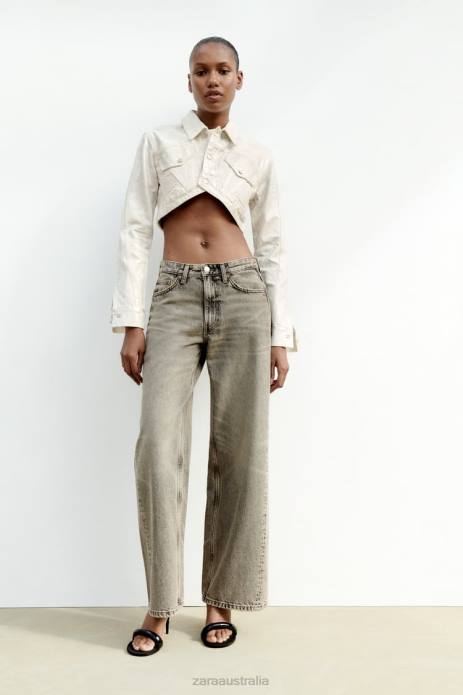 Metallic Crop Jacket 822X120 Zara Clothing Women Silver