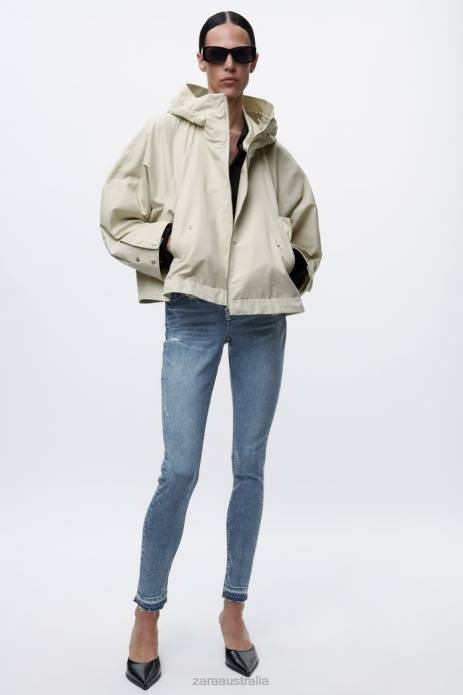 Short Hooded Parka 822X5 Zara Clothing Women Ecru
