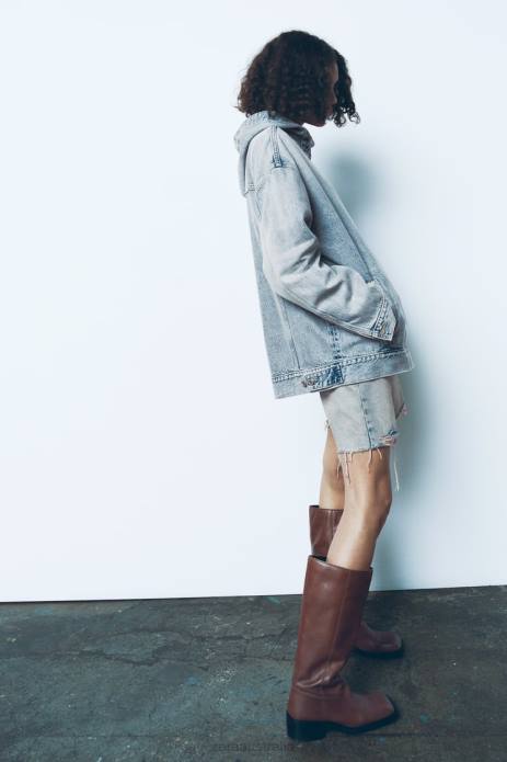 Trf Denim Sweatshirt 822X45 Zara Clothing Women Blue