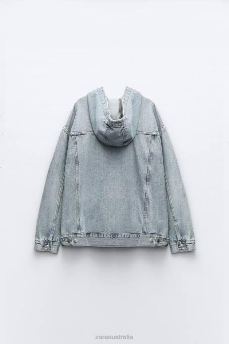 Trf Denim Sweatshirt 822X45 Zara Clothing Women Blue