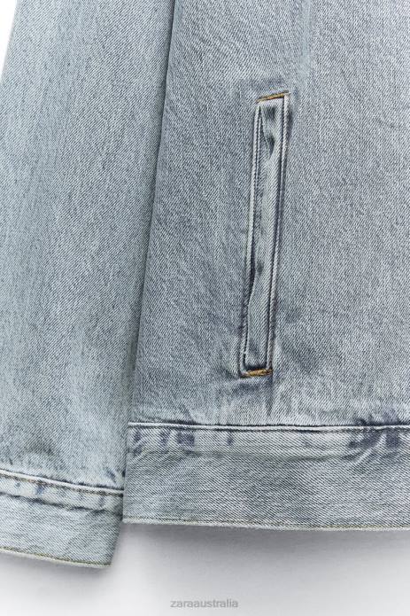 Trf Denim Sweatshirt 822X45 Zara Clothing Women Blue
