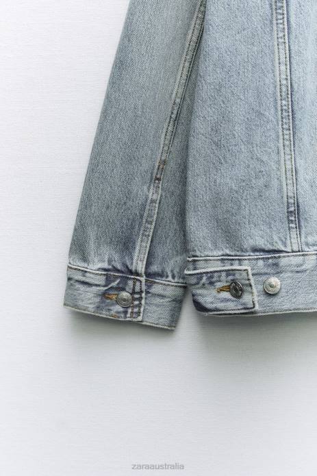 Trf Denim Sweatshirt 822X45 Zara Clothing Women Blue