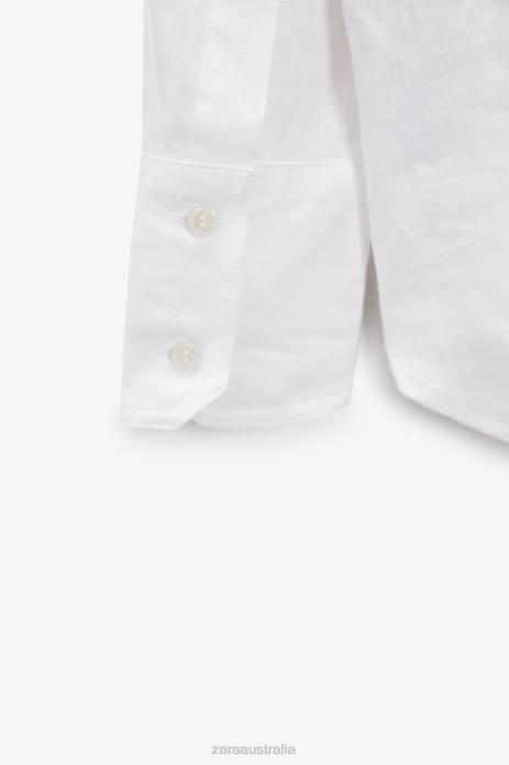 100% Linen Shirt 822X303 Zara Clothing Women White
