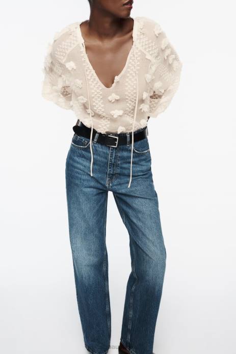 3D Floral Shirt 822X310 Zara Clothing Women Ecru