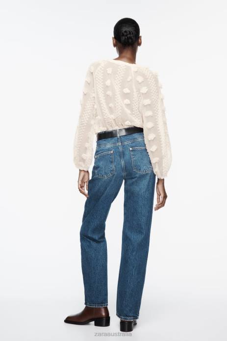 3D Floral Shirt 822X310 Zara Clothing Women Ecru