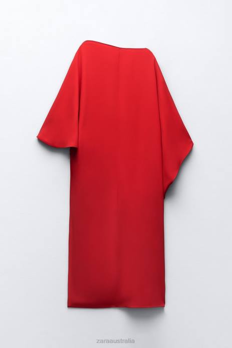 Asymmetric Cape Blouse 822X306 Zara Clothing Women Bright Red