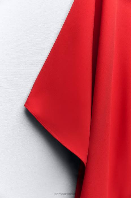 Asymmetric Cape Blouse 822X306 Zara Clothing Women Bright Red