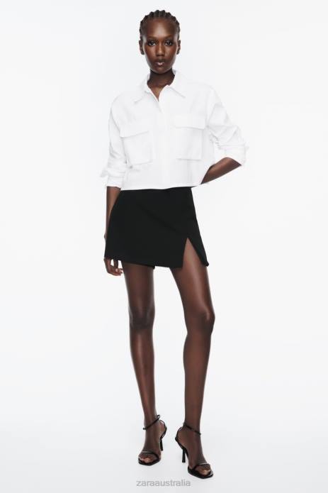 Crop Oxford Shirt 822X304 Zara Clothing Women White