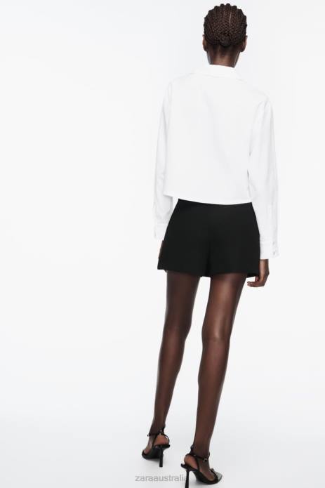 Crop Oxford Shirt 822X304 Zara Clothing Women White