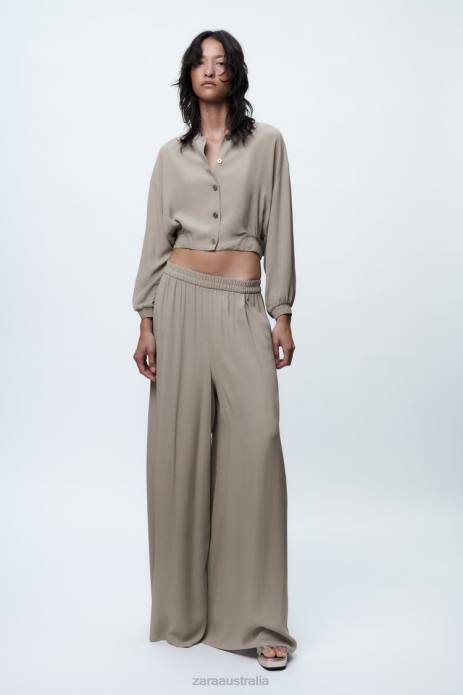 Flowy Short Bomber 822X361 Zara Clothing Women Pearl Gray