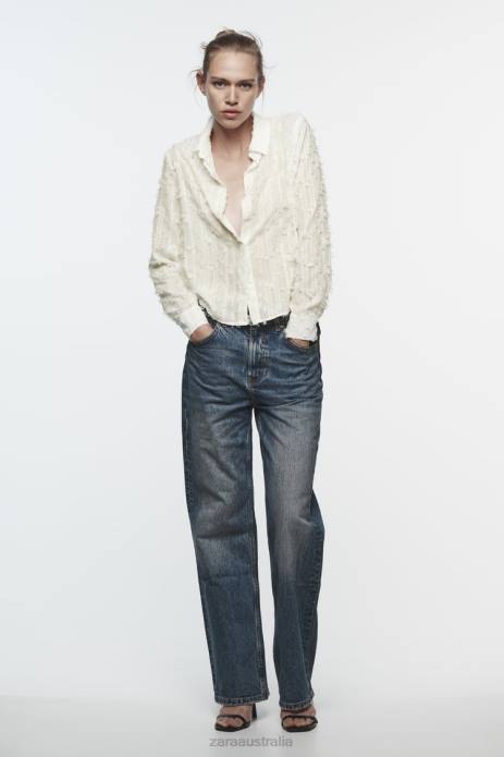 Frayed Shirt 822X437 Zara Clothing Women White