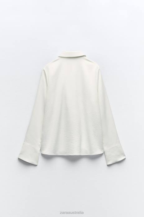 Frilly Blouse With Jewel Buttons 822X311 Zara Clothing Women White