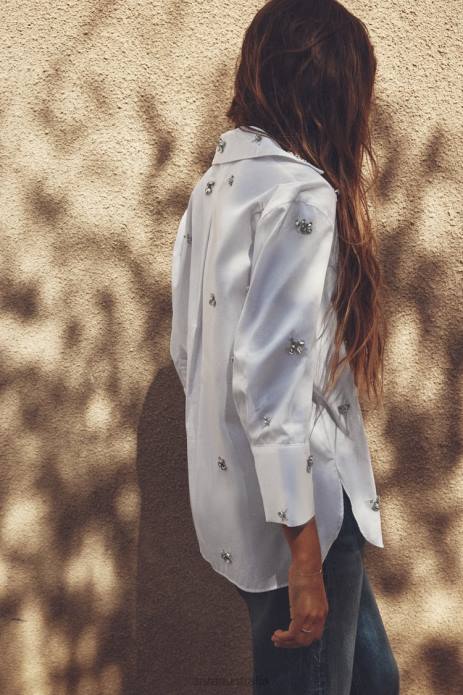 Jewel Poplin Shirt 822X302 Zara Clothing Women White