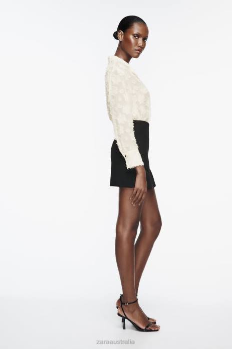 Structured Floral Shirt 822X308 Zara Clothing Women Ecru