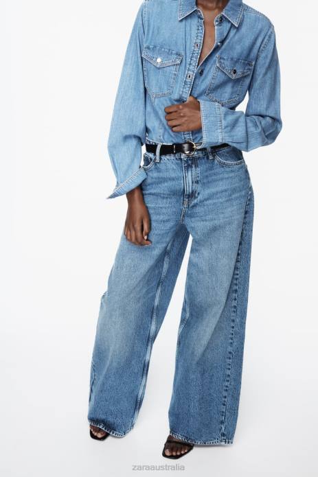 Z1975 Denim Shirt 822X305 Zara Clothing Women Mid Blue