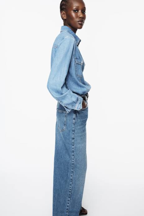Z1975 Denim Shirt 822X305 Zara Clothing Women Mid Blue