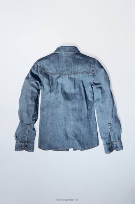 Z1975 Denim Shirt 822X305 Zara Clothing Women Mid Blue